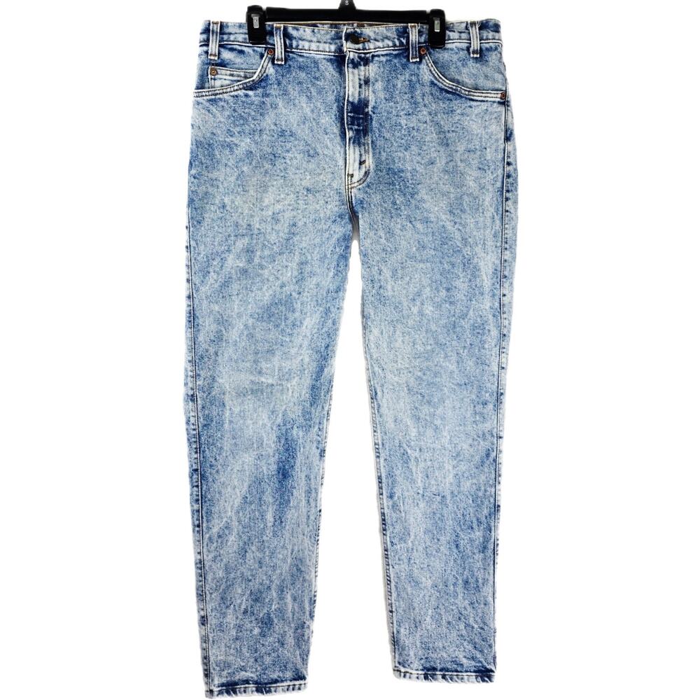 Vintage Levis 515 Acid Washed Jeans Fits 36x31 Blue Denim 38x32 USA Made 80s